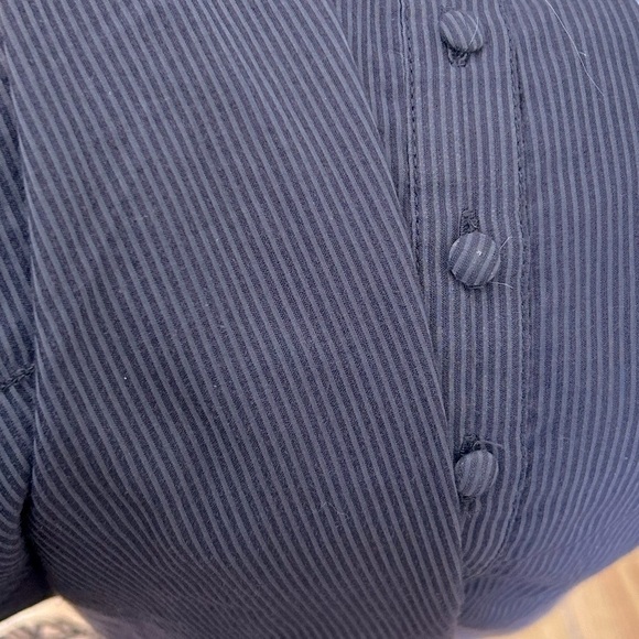 Jenny Han Halter Ruffle Pin Stripe Gray/Blue Dress | Size S - Picture 4 of 5